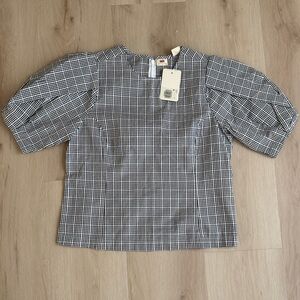 Levi's Black and White Gingham Blouse